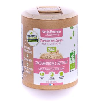 Bio-Bierhefe nicht reaktivierbar Ecoresponsable Nat&Form - Dose mit 200 Tabletten