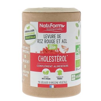 Roten Reis & Bio-Knoblauch Cholesterin Nat&Form - Dose mit 90 Kapseln