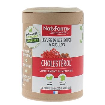 Rote Reismehl & Gugulon Cholesterin Nat&Form - Dose mit 60 Kapseln