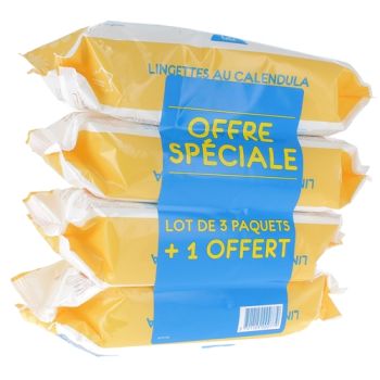 Calendula-Feuchttücher für Babys von Gifrer - 4 x 70 Tücher im Set