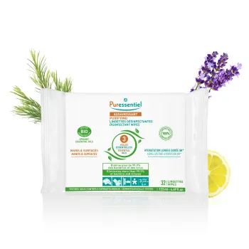 Desinfektionstücher Puressentiel - Packung mit 32 Tüchern