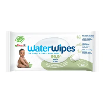 Baby-Reinigungstücher für empfindliche Haut WaterWipes - Packung mit 60 Tüchern