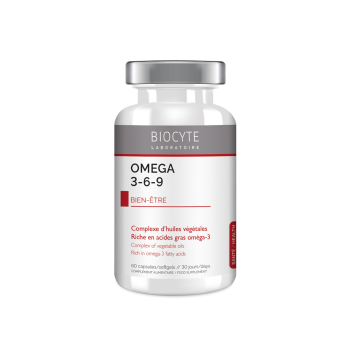 Longevity Omega 3-6-9 Biocyte - Packung mit 60 mikroverkapselten Kapseln