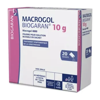 Macrogol 10 g Biogaran - Packung mit 20 Beuteln