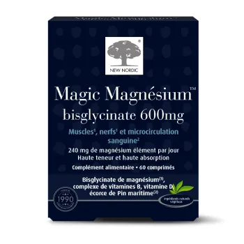 Magic Magnesium Bisglycinate 600mg New Nordic - Packung mit 60 Tabletten