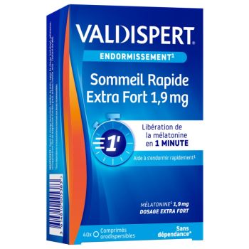 Schneller Schlaf Extra Stark 1,9 mg Valdispert - Packung mit 40 orodispersiblen Tabletten