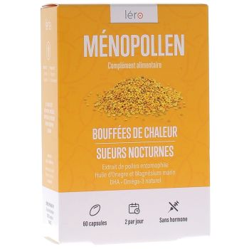 MénoPollen Hitzewallungen & nächtliches Schwitzen Léro - Packung mit 60 Kapseln