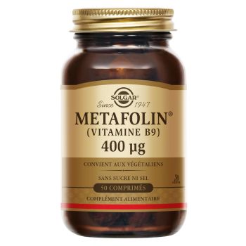 Metafolin 400 µg (Vitamin B9) Solgar - Packung mit 50 Tabletten