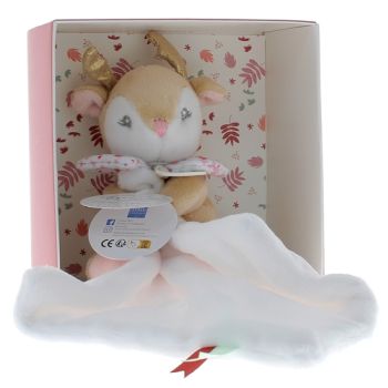 Mini Schnuffeltuch Rentier Schnuffeltuch und Gesellschaft - Box mit einem 20 cm großen Schnuffeltuch
