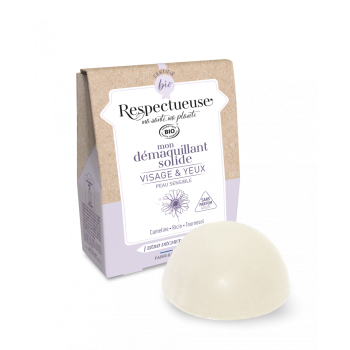 Mein fester Bio-Make-up-Entferner für Gesicht und Augen Respectueuse - 25g Stück