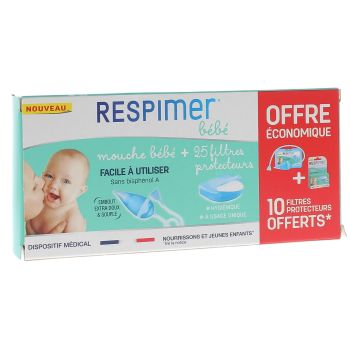 Mundschutz für Babys Respimer - Box mit einem Mundschutz für Babys und 25 Filtern