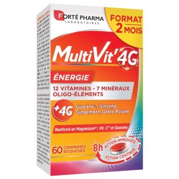 MultiVit' 4G Energie Forté Pharma - Packung mit 60 zweischichtigen Tabletten