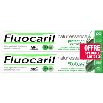 Natur'Essence Zahnpasta vollständiger Schutz bi-fluorid Fluocaril - Sonderangebot 2 Tuben à 75 ml