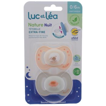 Natur Schnuller anatomisch extra dünn 0-6 Monate Schaf & Blau Luc und Léa - 2er Pack Schnuller