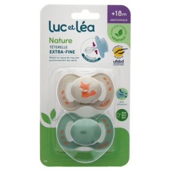 Natur Schnuller anatomisch extra dünn +18 Monate Fuchs & Blau Luc und Léa - 2er Pack Schnuller