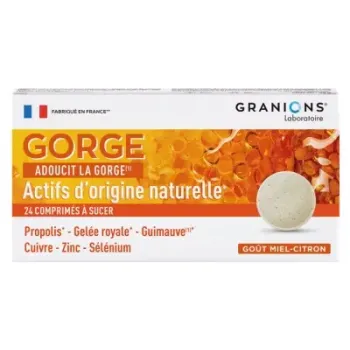 Halsbonbons Honig Zitrone Granions - Packung mit 24 Lutschtabletten