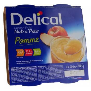 Nutra'pote Dessert mit Apfel-Früchten Delical - 4er-Pack à 200g