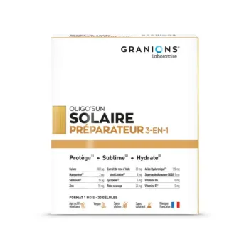 Oligo'sun Sonnenvorbereiter 3-in-1 Granions - Packung mit 30 Kapseln