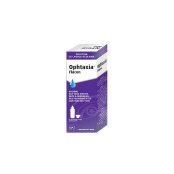 Ophtaxia Augenwaschlösung Bausch & Lomb - Flasche mit 120 ml und Augenschutz