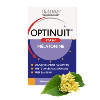 Optinuit Flash Melatonin Nutreov - Packung mit 30 orodispersiblen Tabletten