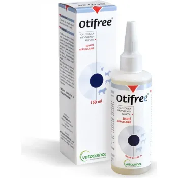 Otifree Ohrenlösung für Hunde und Katzen Vetoquinol - Flasche mit 160 ml
