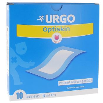 Steriler semipermeabler Verband 10 x 7 cm Urgo - Schachtel mit 10 Verbänden