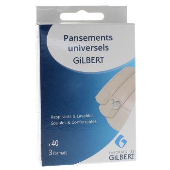 Universelle Pflaster 3 Formate Gilbert - Box mit 40 Pflastern