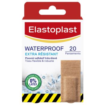 Extra widerstandsfähiges wasserdichtes Elastoplast-Pflaster - Packung mit 20 Pflastern