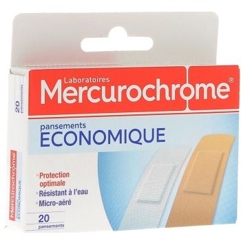 Wirtschaftliche Pflaster Mercurochrome - Box mit 20 Pflastern