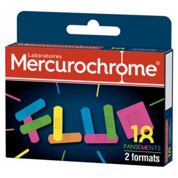 Fluoreszierende Pflaster Mercurochrome - Schachtel mit 18 Pflastern
