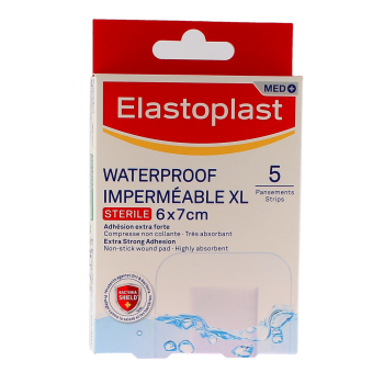 Wasserdichte XL Elastoplast Pflaster - Packung mit 5 Pflastern von 6x7cm