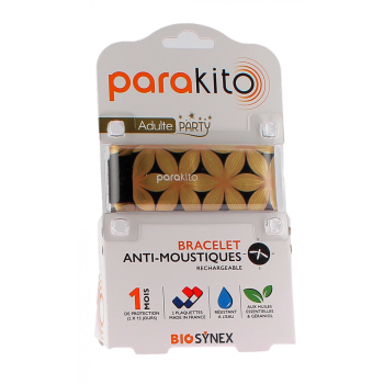 Party Edition Anti-Mücken-Armband für Erwachsene Parakito - 1 Armband + 2 Nachfüllungen