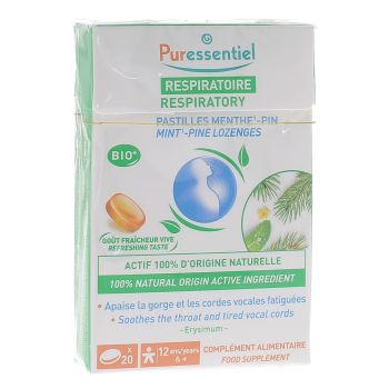 Pfefferminz-Pastillen für die Atemwege Puressentiel - Schachtel mit 20 Pastillen