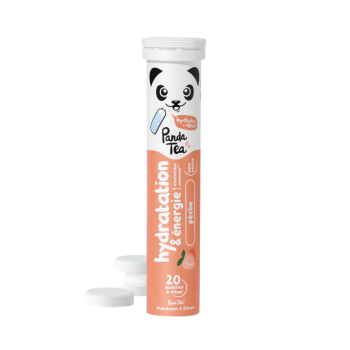 Hydratations- und Energie-Tabletten Geschmack Pfirsich Panda Tea - 20 Brausetabletten