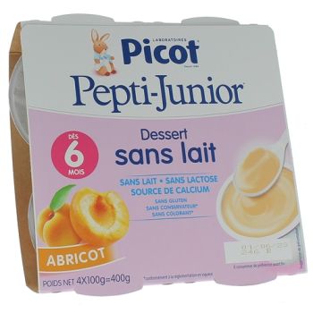 Pepti-junior Dessert ohne Milch Geschmack Aprikose Picot - 4 Becher à 100g
