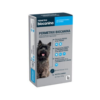 Permetrix Lösung für punktgenaue kleine Hunde Biocanina - Packung mit 3 Pipetten zu 0,4 ml