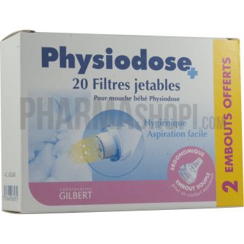 Physiodose Einwegfilter für Baby-Nasenabsauger Gilbert - 20 Einwegfilter + 2 kostenlose Aufsätze