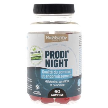 Prodi'night Gummies Schlafqualität und Einschlafen Nat&Form - 60 Gummis pro Dose