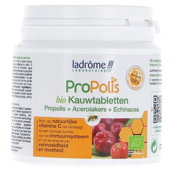 Bio Propolis-Tabletten, Propolis, Acerola, Echinacea Ladr&ocirc;me - Packung mit 40 Tabletten