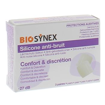 Biosynex transparente Silikon-Ohrenschutz - Box mit 3 Paaren