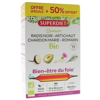 Wohlbefinden der Leber Super Diet - Box mit 20 Ampullen + 10 geschenkt