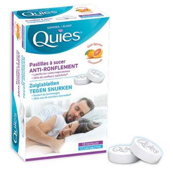 Anti-Schnarch Lutschtabletten mit Zitrusgeschmack Quies - Packung mit 12 Tabletten