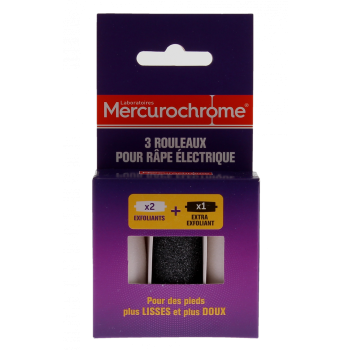 Wiederaufladbare elektrische Reibe Mercurochrome - Packung mit 3 Rollen