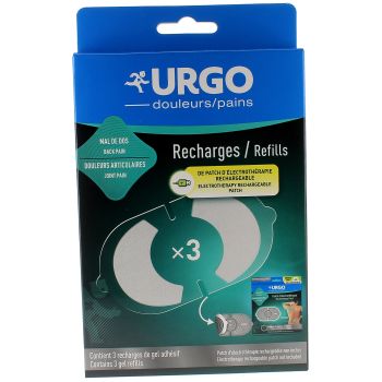 Wiederaufladungen von Urgo Elektrotherapie-Patch-Haftgel - 3 Nachfüllpackungen
