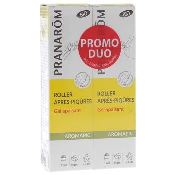 Roller Gel zur Linderung von Insektenstichen bio Aromapic Pranarôm - 2er Pack mit 15 ml Roll-ons