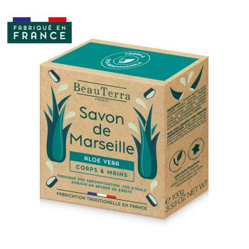 Savon de Marseille Aloe Vera Beauterra - Stück von 100 g