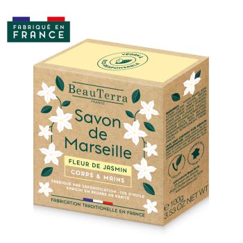 Marseiller Seife Jasminblüte Beauterra - Stück von 100 g