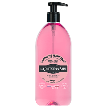 Flüssige Marseille-Seife Rosa Le Comptoir du Bain - Pumpflasche 1L