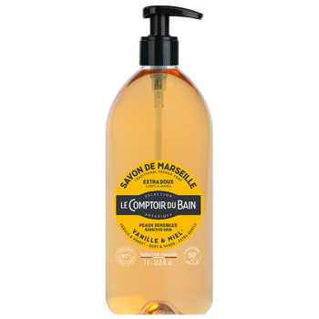 Flüssige Marseille-Seife Vanille Honig Le Comptoir du Bain - Pumpflasche 1 L