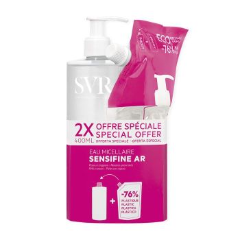 Sensifine AR Mizellenwasser für empfindliche, zu Rötungen neigende Haut SVR - Pumpflasche mit 400ml + Nachfüllpackung